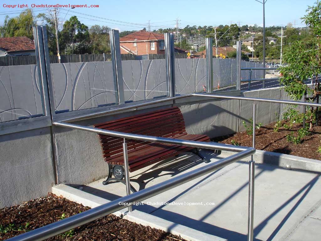 A 'stonnington' park chair at the lookout point on the new Middle Rd footpath - Chadstone Development Discussions