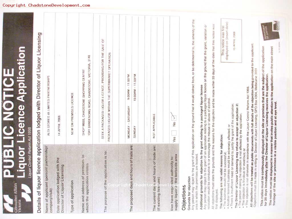  - Chadstone Development Discussions