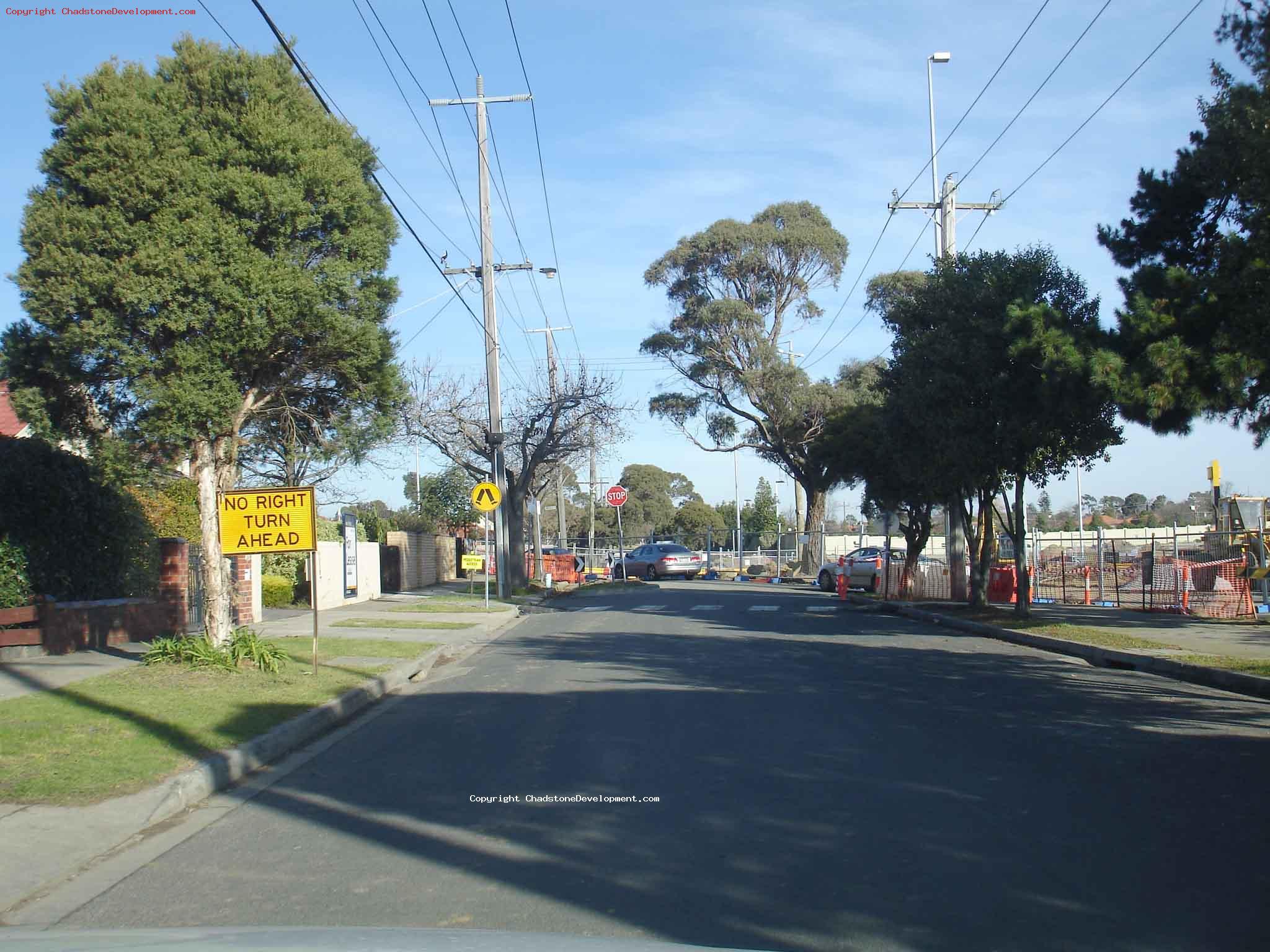 Capon St - approach to slip lane - Chadstone Development Discussions
