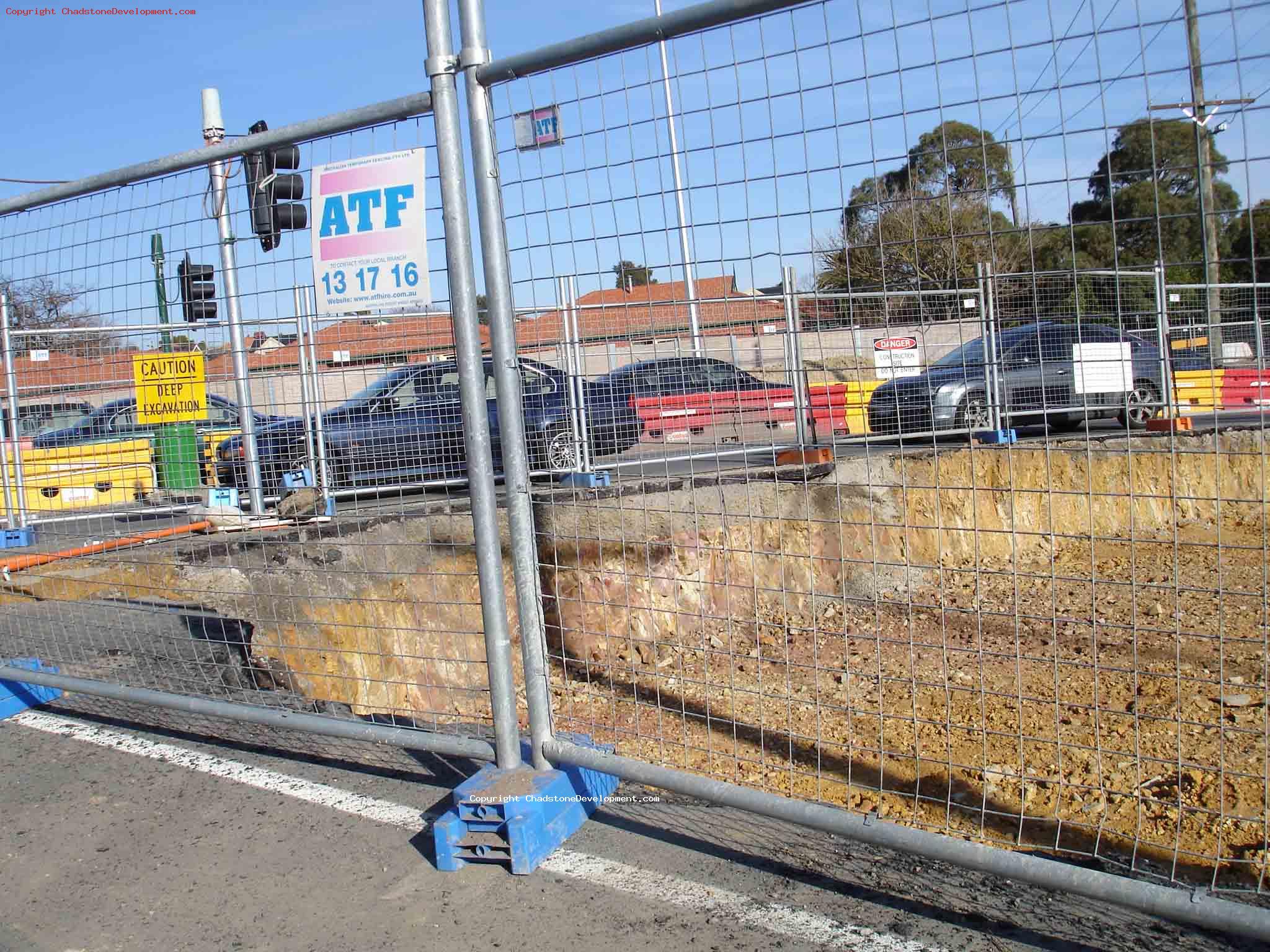 Trench beside the slip lane - Chadstone Development Discussions