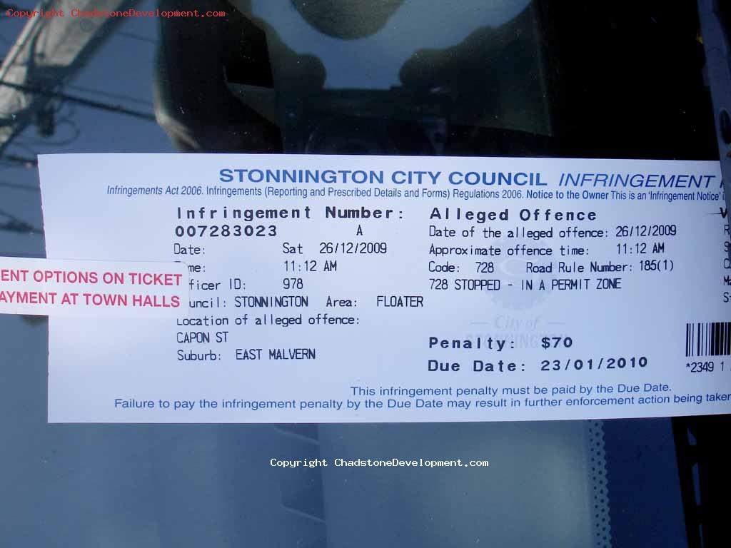 2009 Boxing day Parking Fines - Chadstone Development Discussions