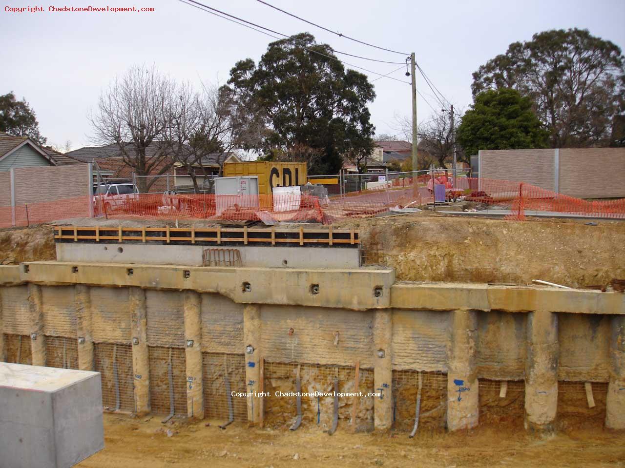 Retaining wall, where the underpass will go - Chadstone Development Discussions