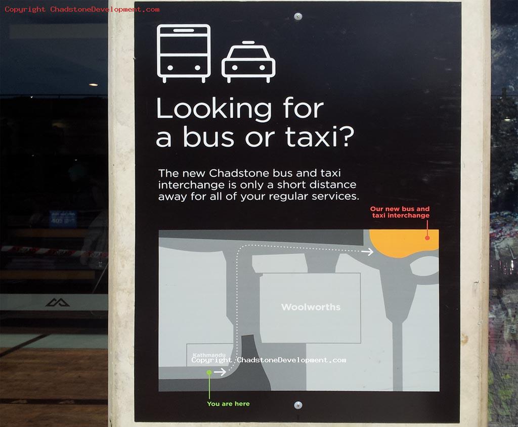 Informational sign - New bus stop location at Chadstone - Chadstone Development Discussions