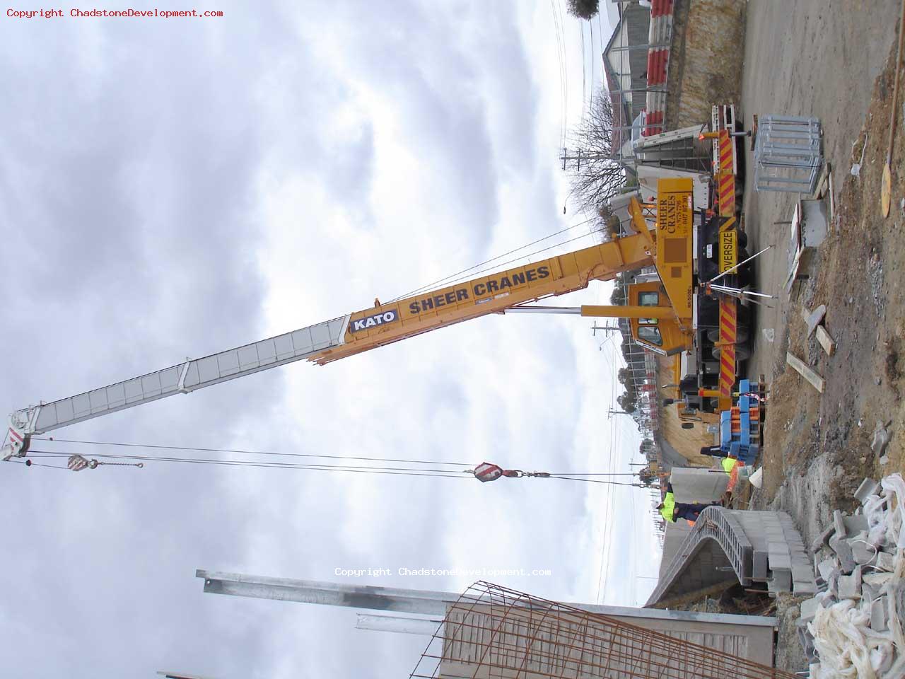 The crane listing the barrier walls - Chadstone Development Discussions