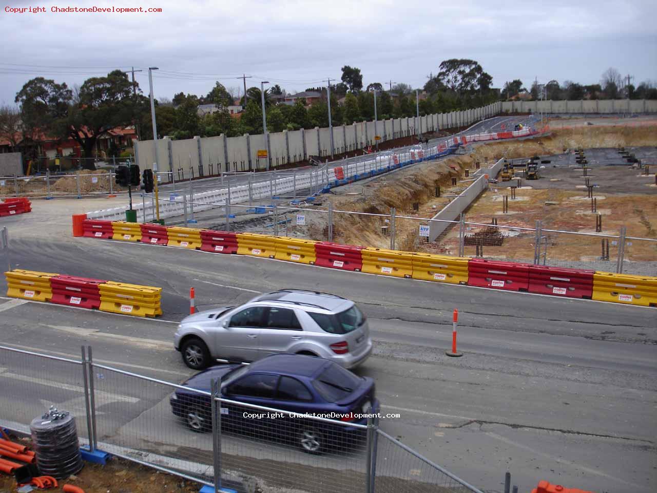 Retaining walls installed around the new underground carpark - Chadstone Development Discussions