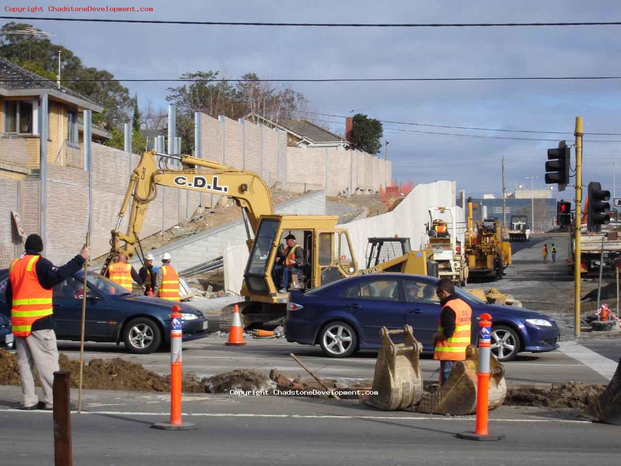 Closeup of digging medial strip - Chadstone Development Discussions