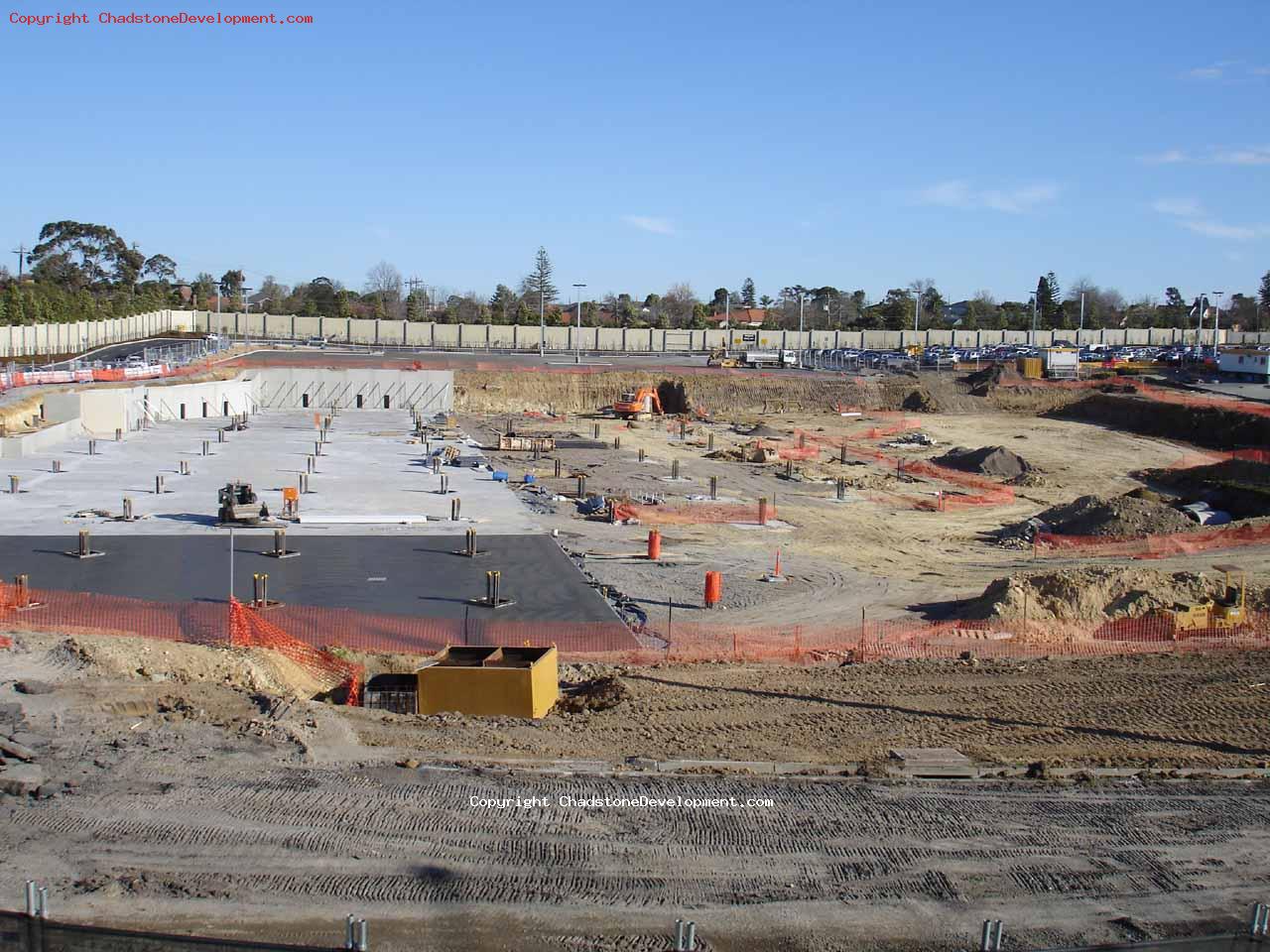 A new section of wet concrete at the new carpark - Chadstone Development Discussions