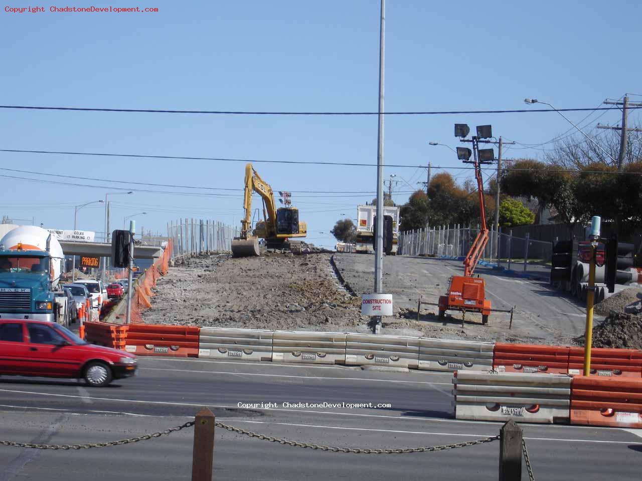 Half of the old Middle rd bitumen has been dug up - Chadstone Development Discussions