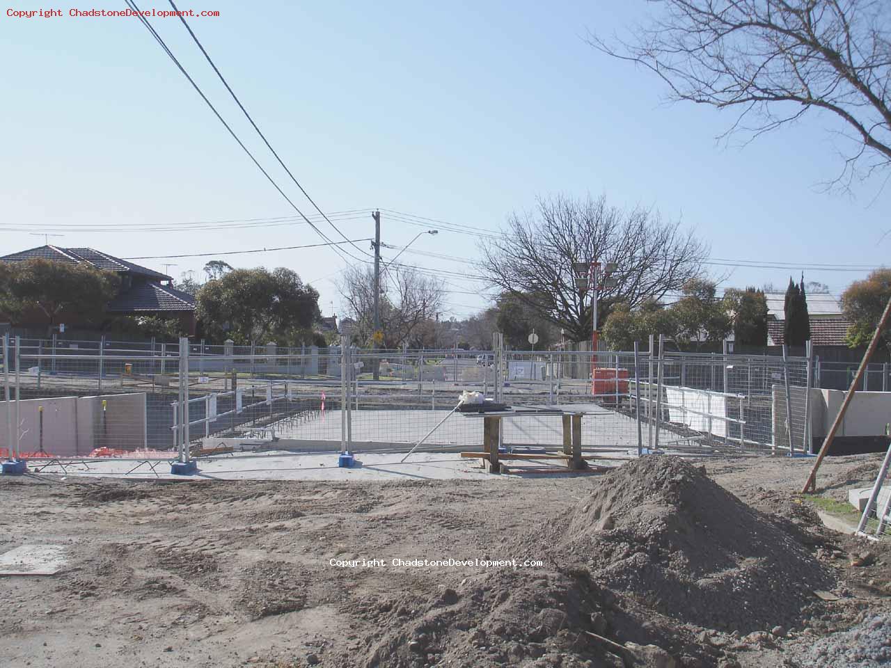 Pile of soil just before the Webster St bridge - Chadstone Development Discussions