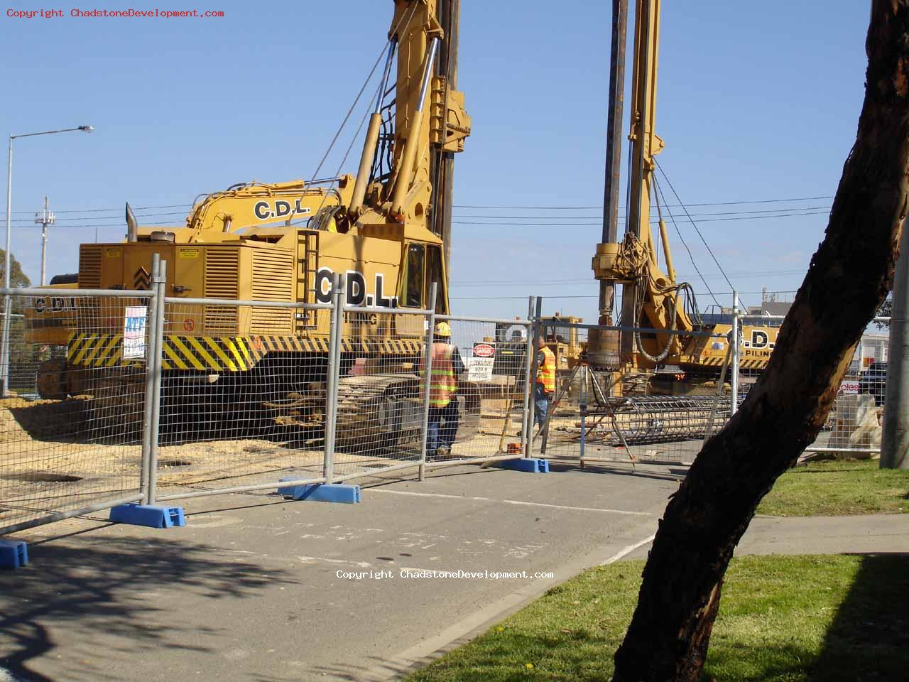 Piling machines cut bitumen - Chadstone Development Discussions