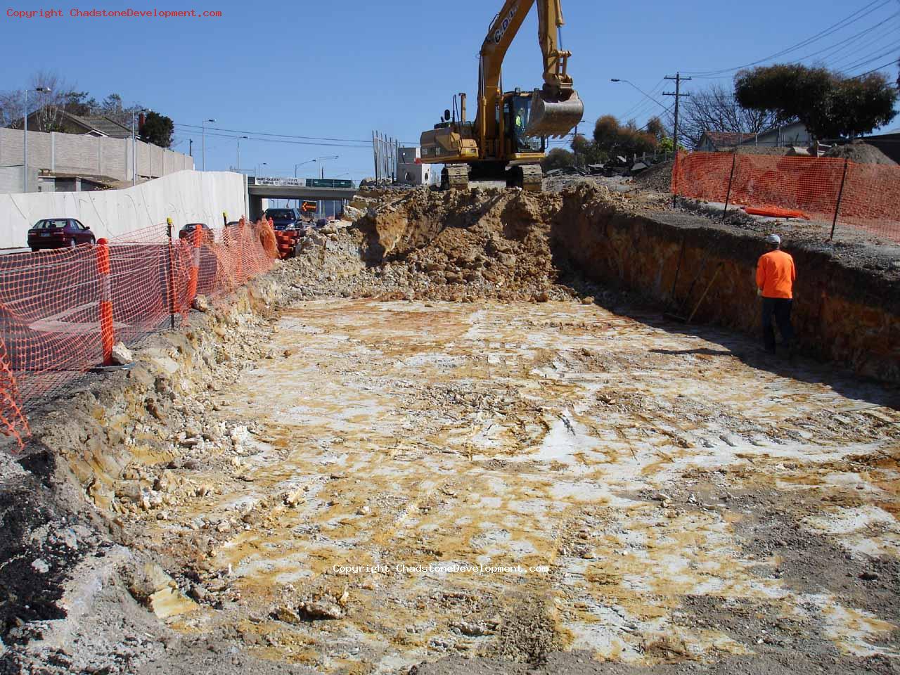 Excavated area at middle road for 2 right-hand turning lanes - Chadstone Development Discussions
