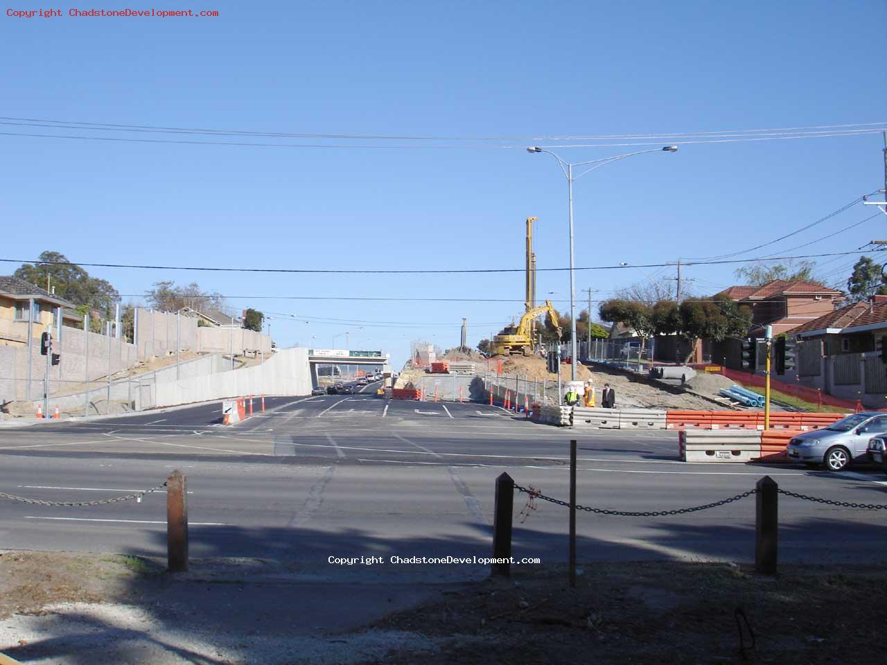 Looking down middle road, with the new turning lanes - Chadstone Development Discussions