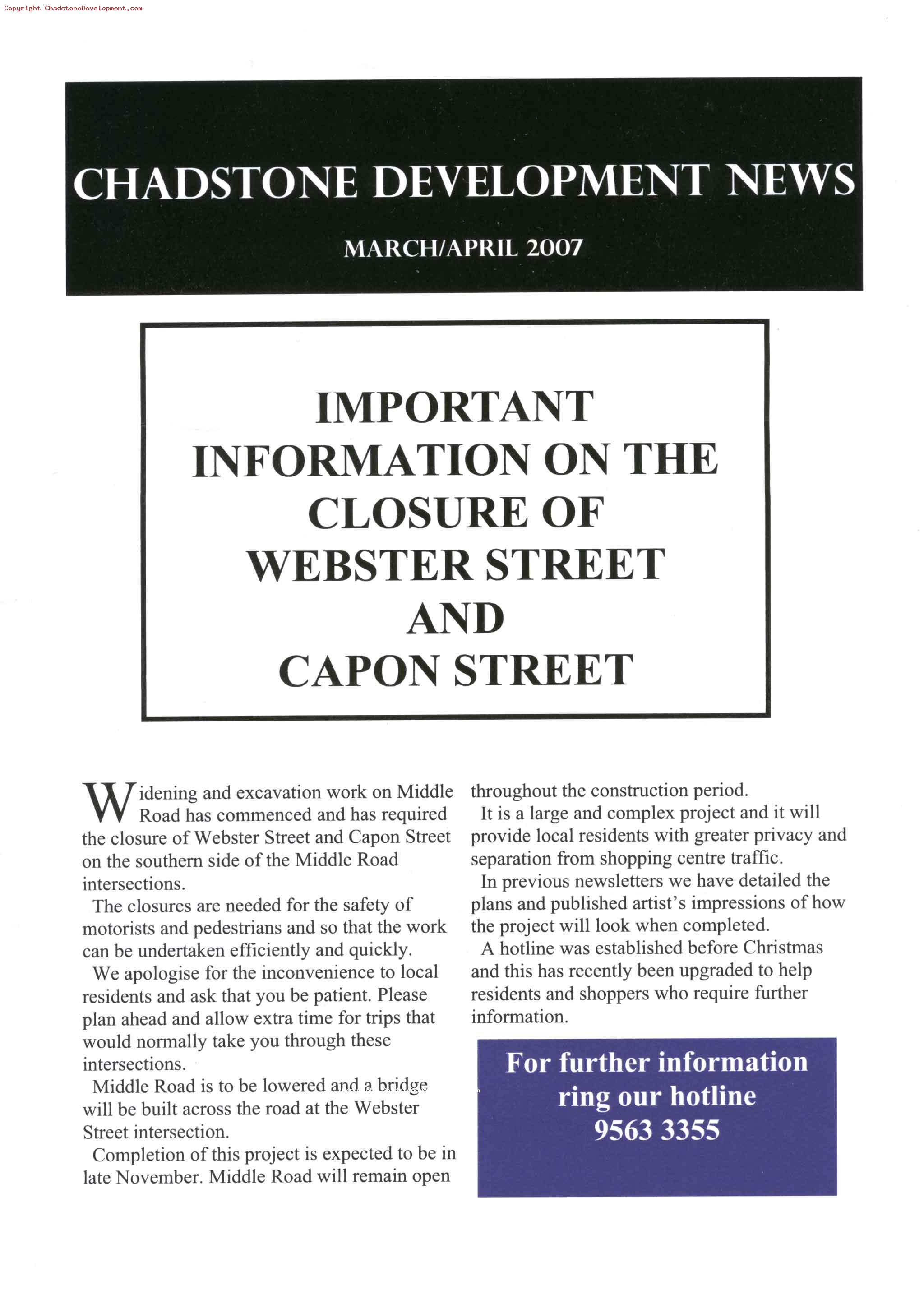  - Chadstone Development Discussions