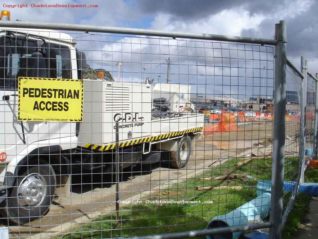 CDL Constructions Concrete Pump Truck & Pedestrians Sign - Chadstone Development Discussions