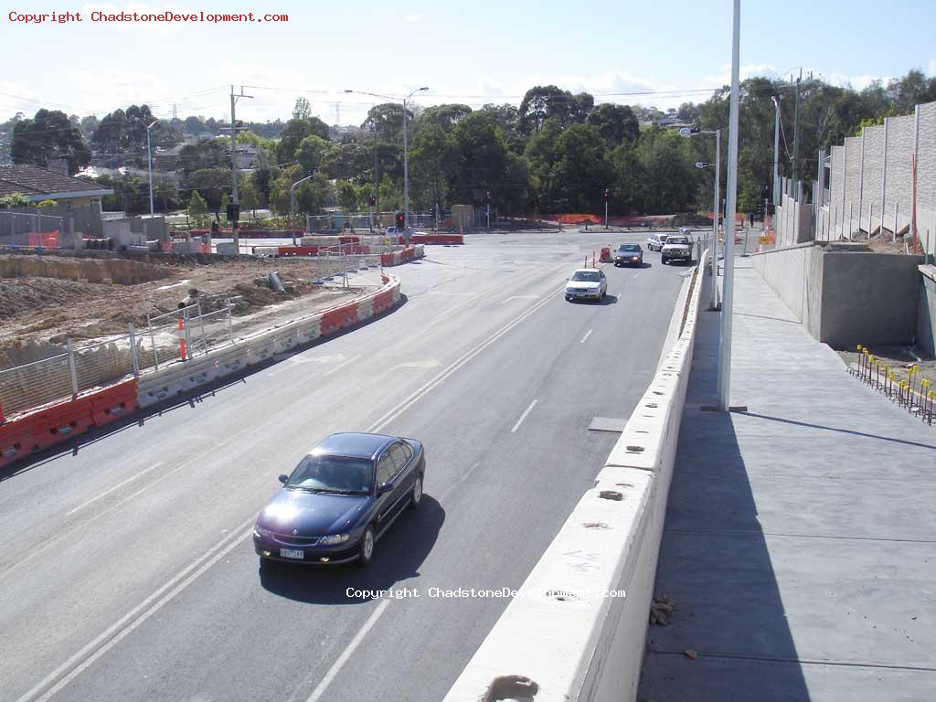 Looking down at traffic, from the elevated Middle Rd footpath - Chadstone Development Discussions