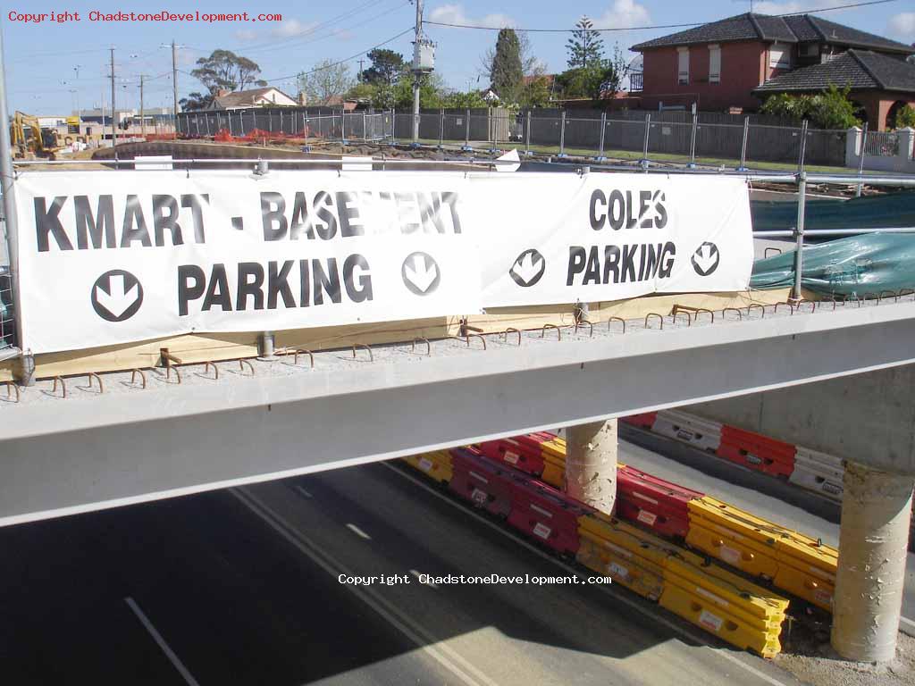 Closeup of the laneway signs on Webster Street Bridge - Chadstone Development Discussions