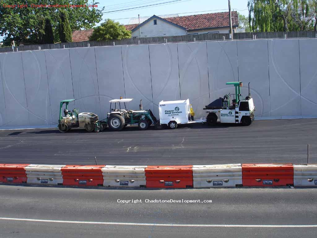 Bitumen laying machinery on Middle Road, Chadstone - Chadstone Development Discussions