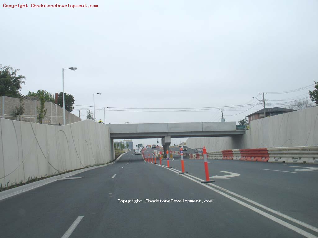 Cones along Middle Road - Chadstone Development Discussions