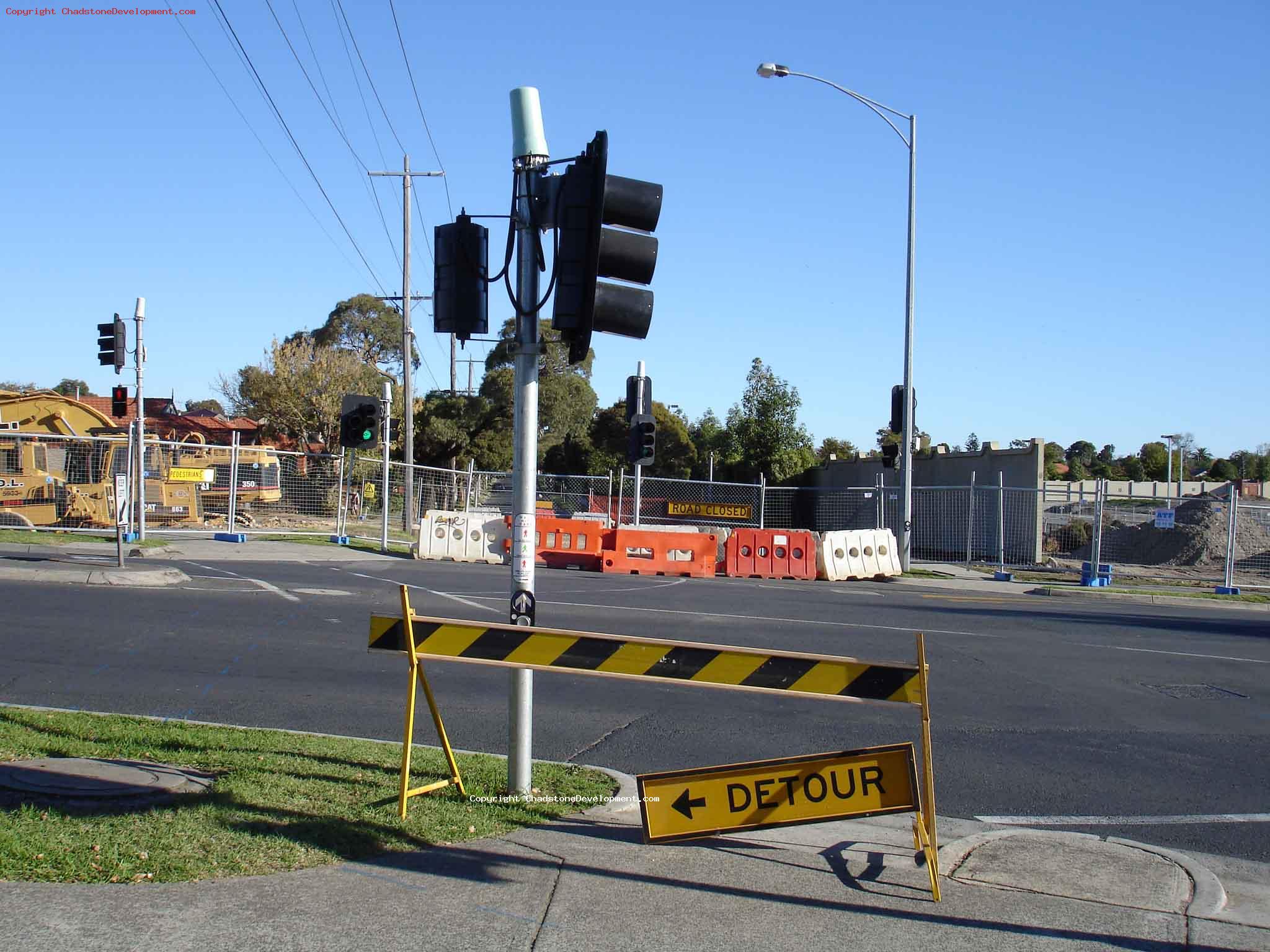 The blocked off Capon St insersection - Chadstone Development Discussions