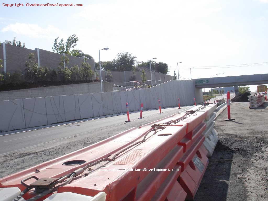 Last row of temporary barriers on Middle Rd - Chadstone Development Discussions