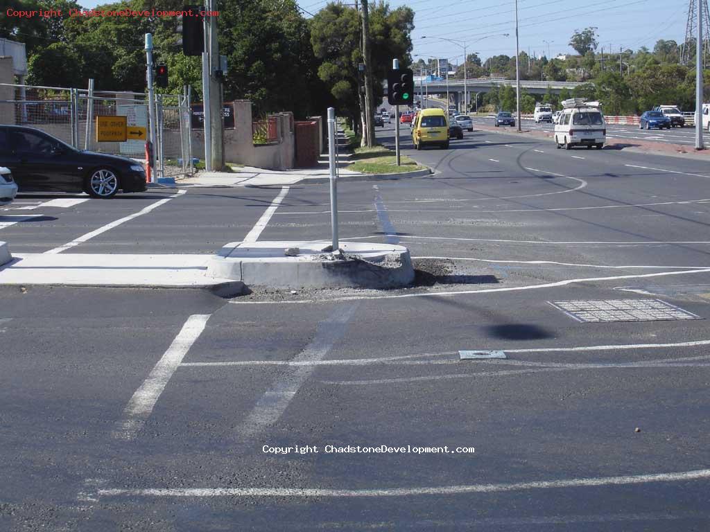 Crumbled end of median/kerb at Middle Rd - Chadstone Development Discussions