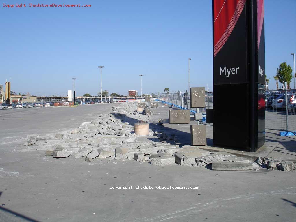Rubble at Myer carpark - Chadstone Development Discussions