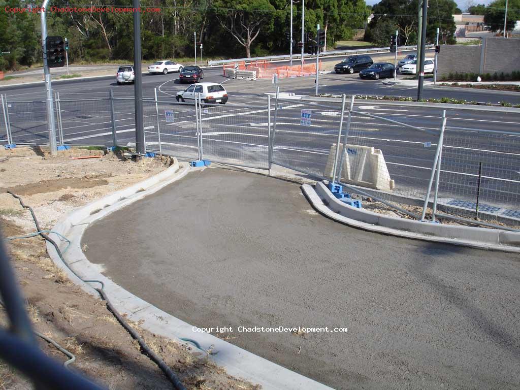 Middle Rd service lane downramp prepared for bitumen laying - Chadstone Development Discussions