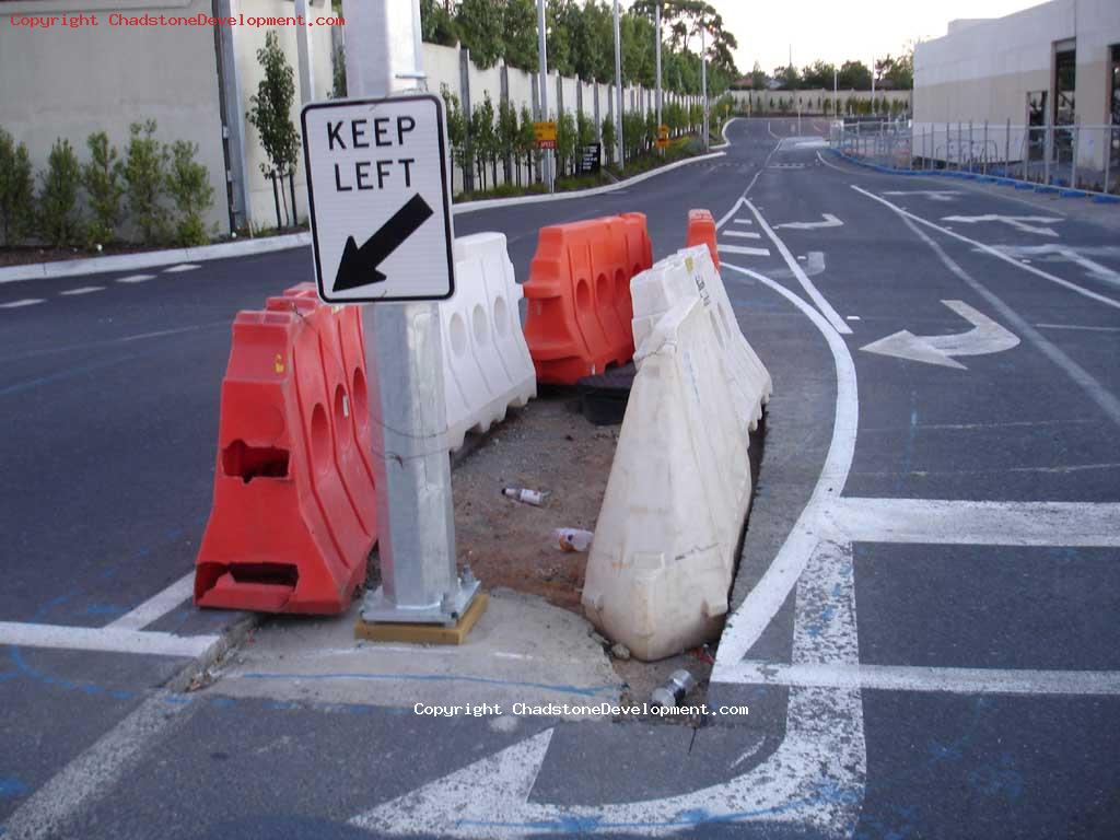 Temporary barriers at Ring Rd intersection - Chadstone Development Discussions